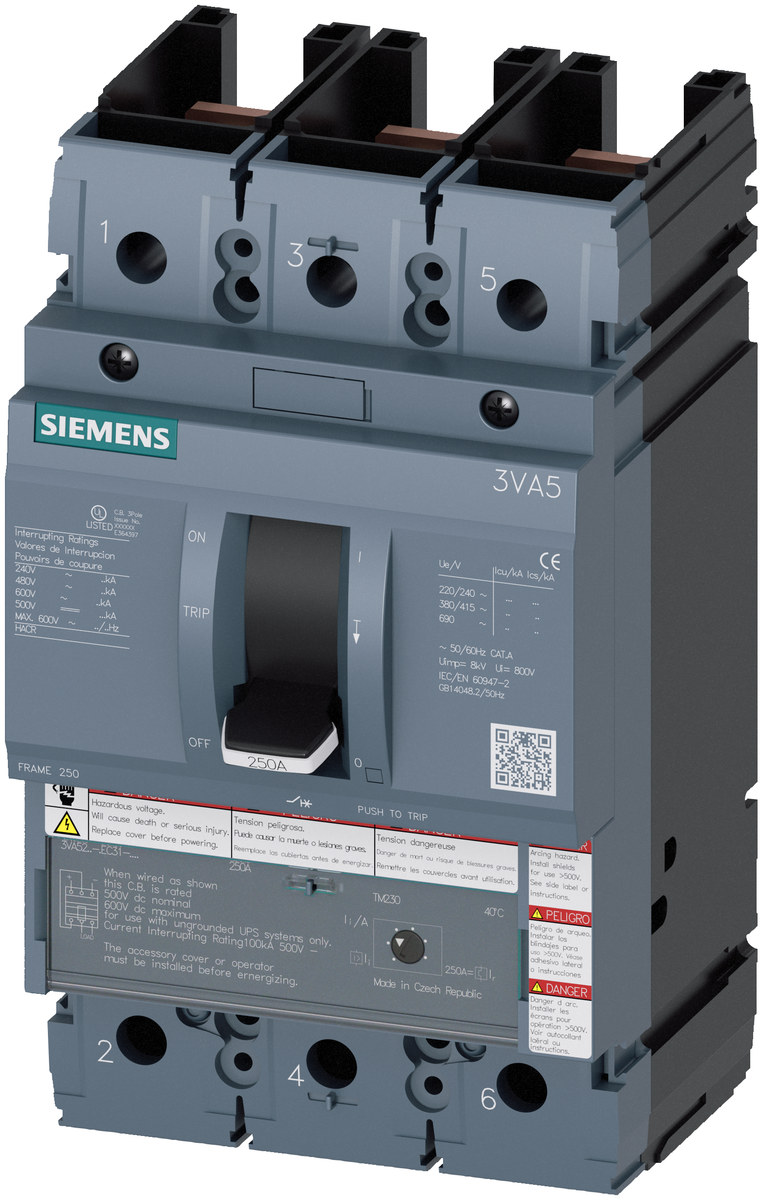 تجهیز اتوماسیون صنعتی Siemens مدل 3VA52106EC310AA0، پارت‌نامبر 3VA52106EC310AA0