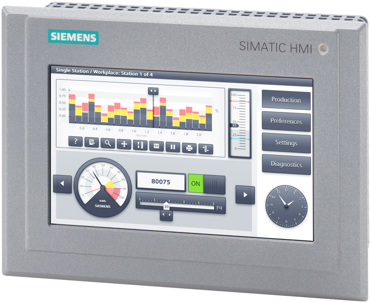 Industrial operator panel Siemens model 6AV21240GC130AX0,  Part number 6AV21240GC130AX0