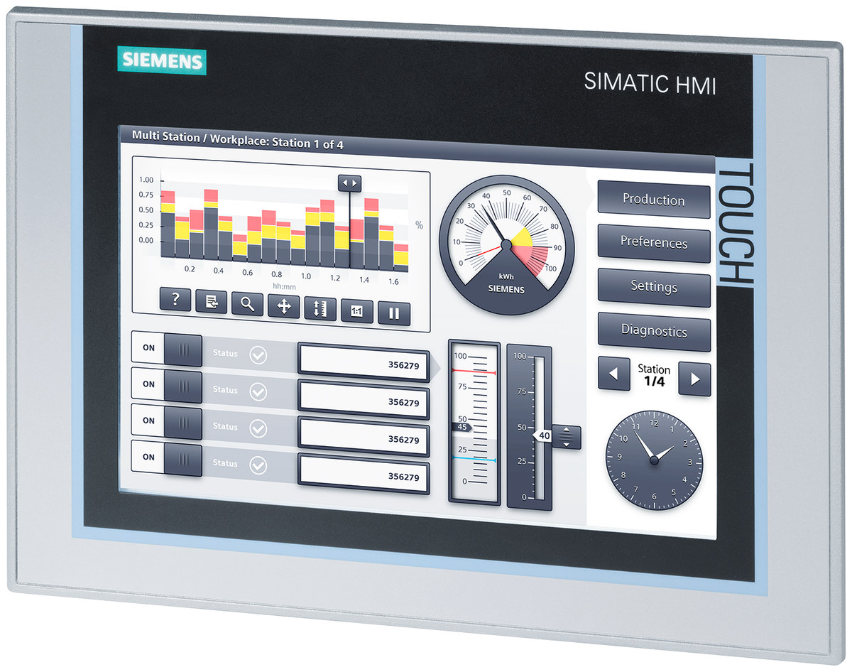 پنل اپراتوری صنعتی Siemens مدل 6AV21240JC010AX0، پارت‌نامبر 6AV21240JC010AX0