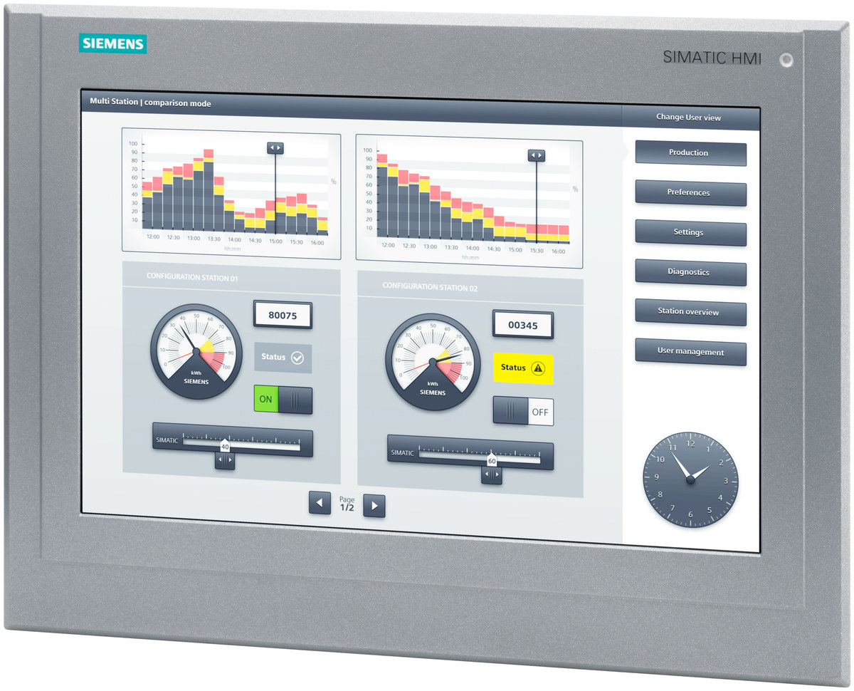 پنل اپراتوری صنعتی Siemens مدل 6AV21240QC130AX0، پارت‌نامبر 6AV21240QC130AX0
