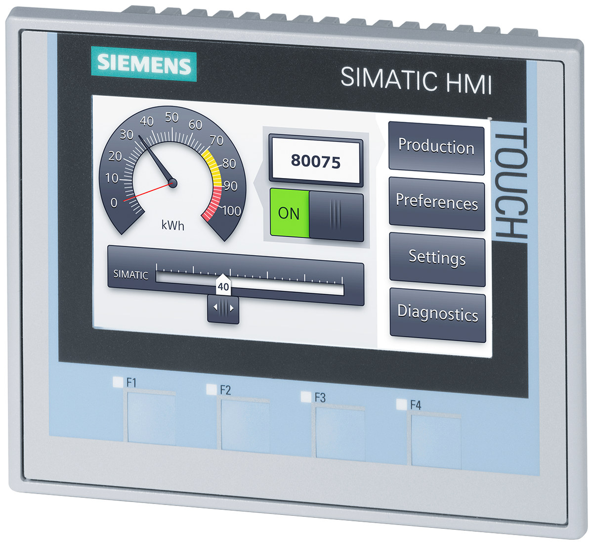 Industrial operator panel Siemens model 6AV21242DC010AX0,  Part number 6AV21242DC010AX0