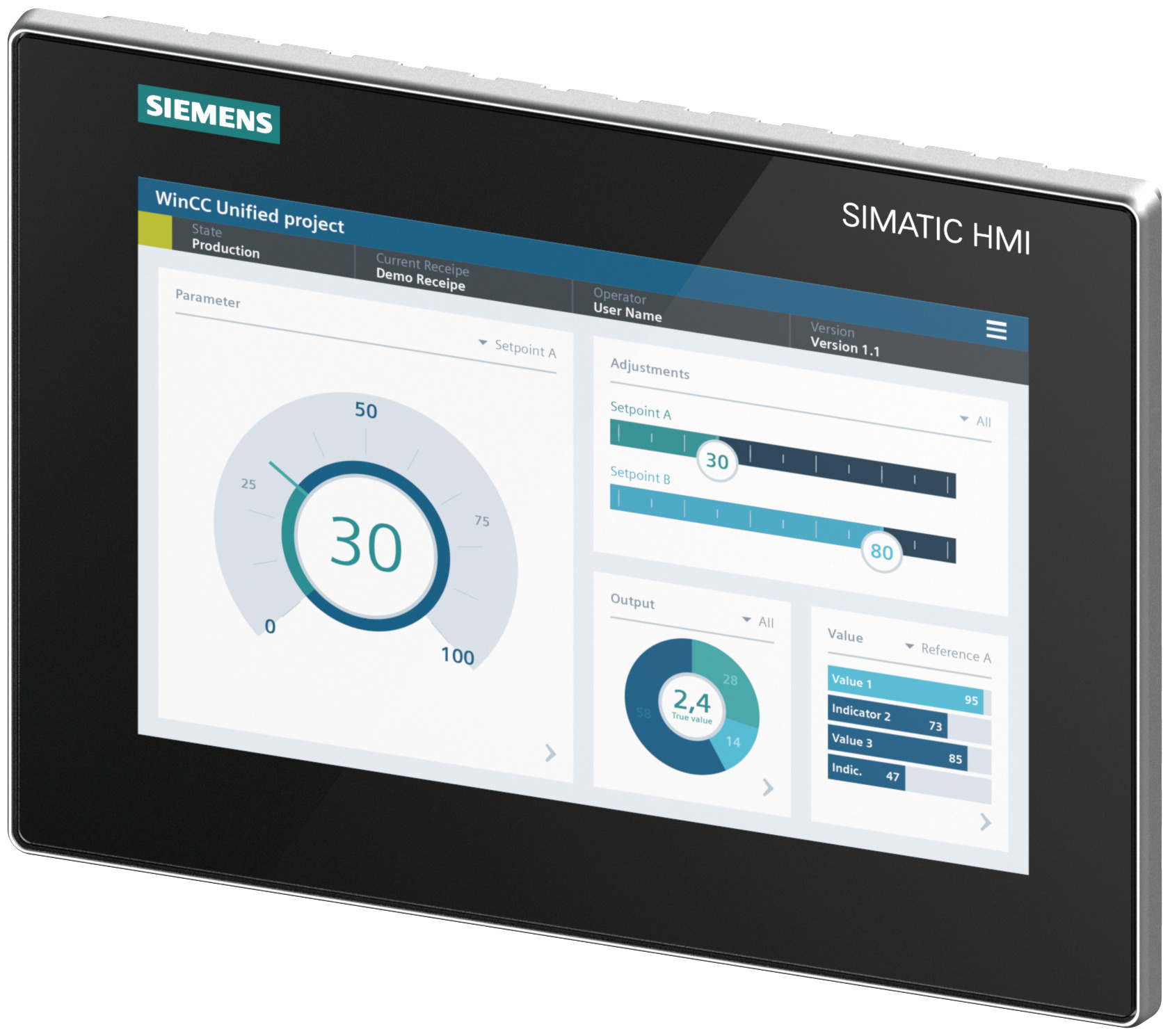 پنل اپراتوری صنعتی Siemens مدل 6AV21283KB060AX1، پارت‌نامبر 6AV21283KB060AX1