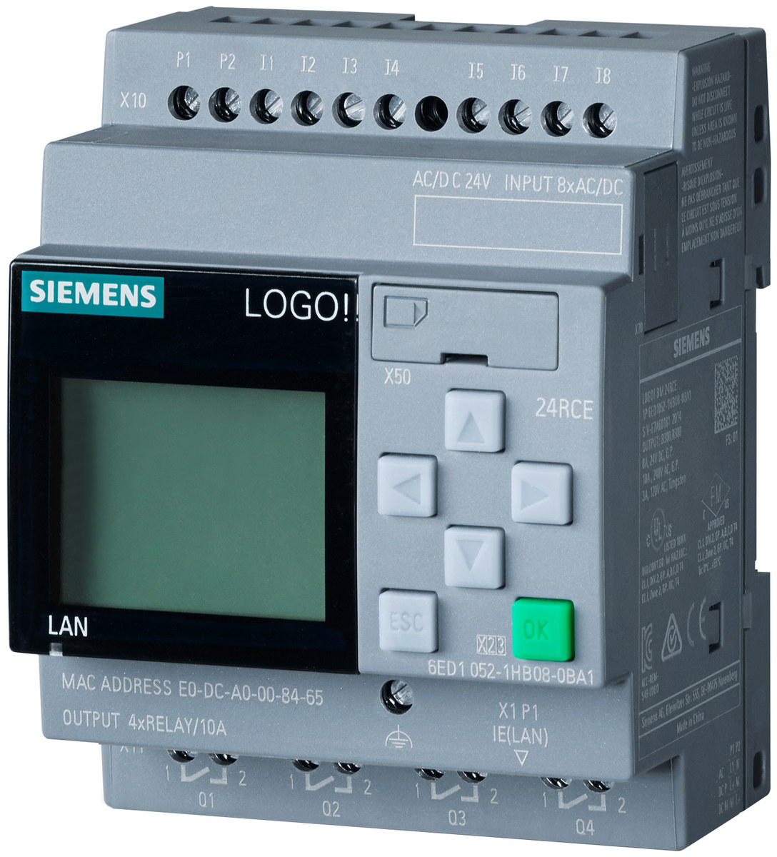 کنترلر صنعتی Siemens مدل 6ED10521HB080BA2، پارت‌نامبر 6ED10521HB080BA2