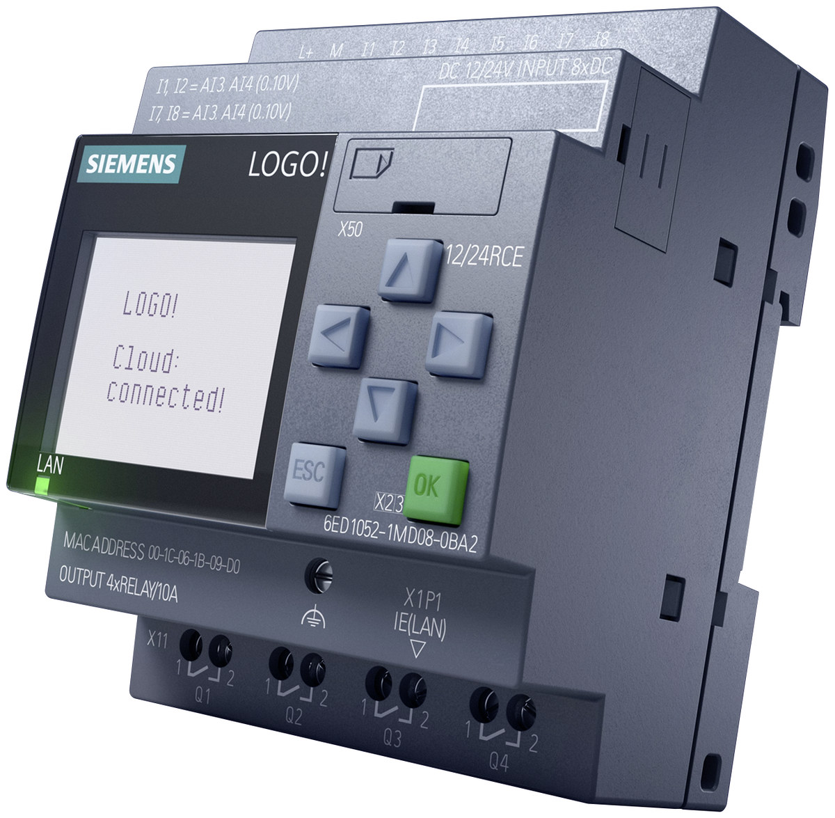 Industrial PLC controller Siemens model 6ED10521MD080BA2,  Part number 6ED10521MD080BA2