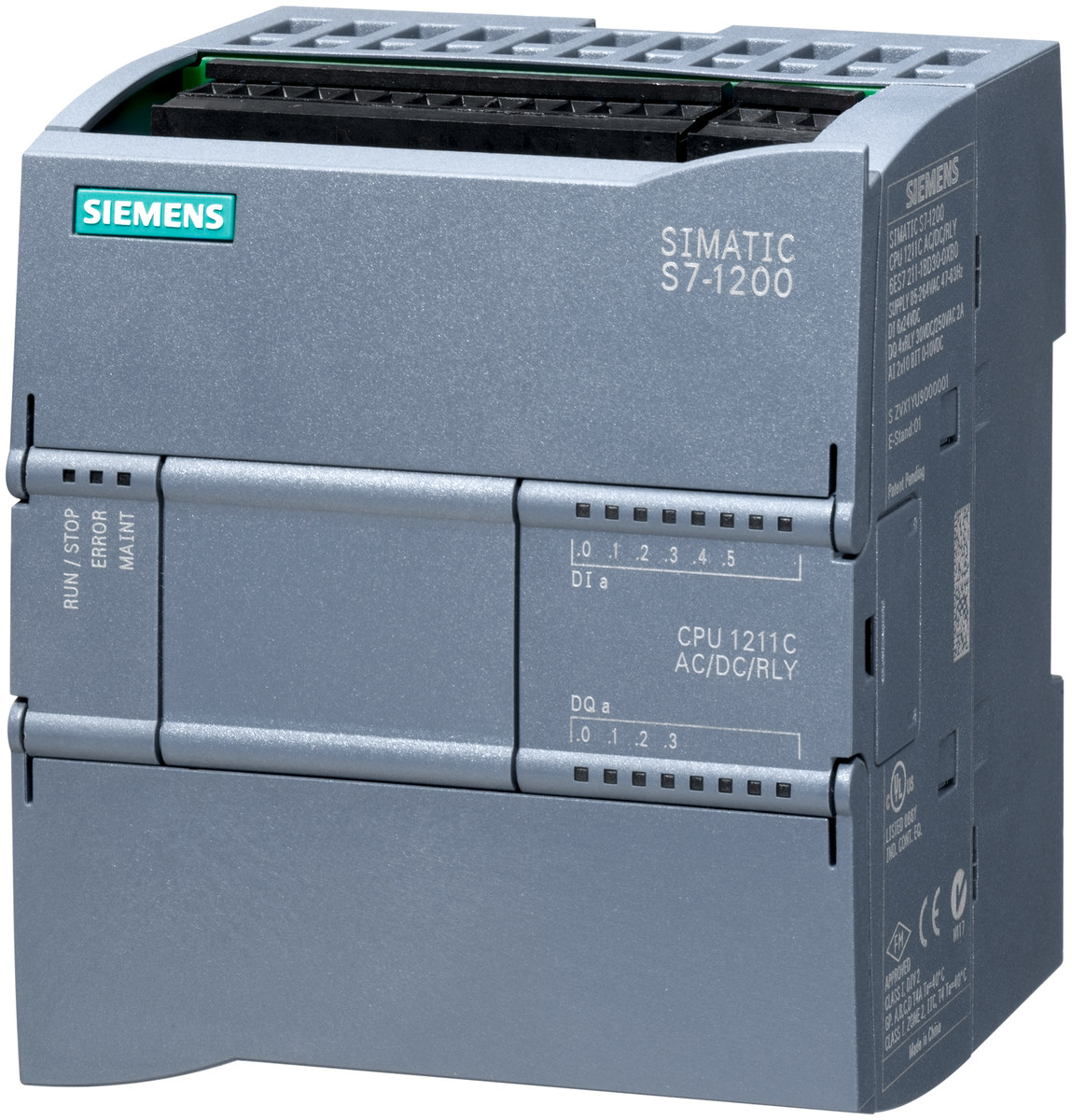 کنترلر PLC Siemens CPU 1211C AC/DC/Relay مدل 6ES7211-1BE40-0XB0، پارت‌نامبر 6ES72111BE400XB0
